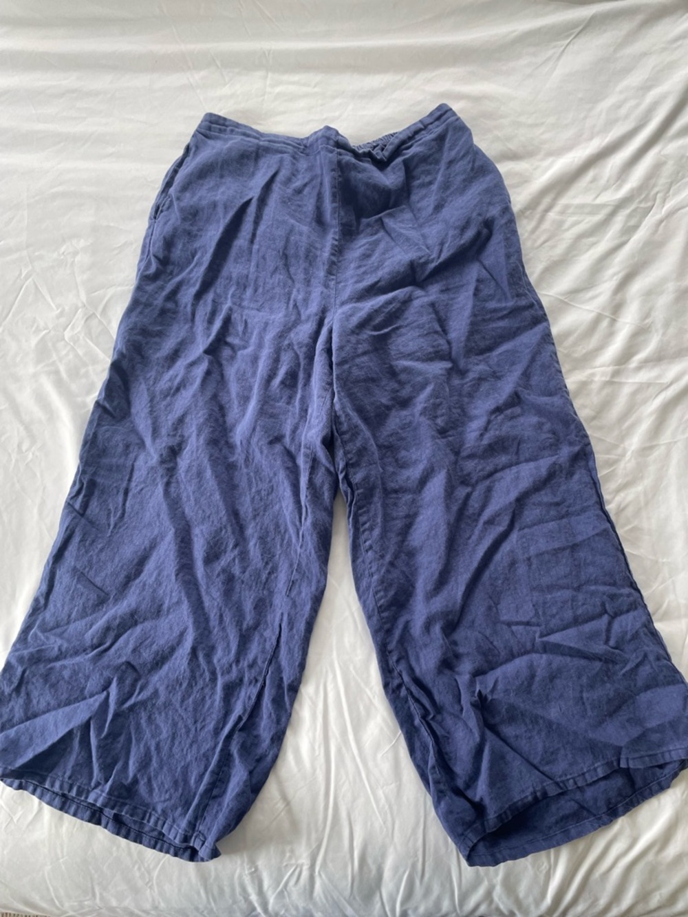 Flax Wide-Leg Pants in Blue